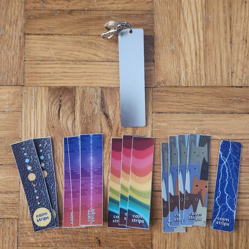 Calm Strips Key Chain Fidget Sensory helps reduce stress and improve focus